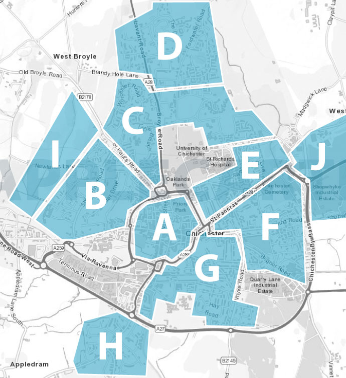 Leaflet Distribution - Chichester Map